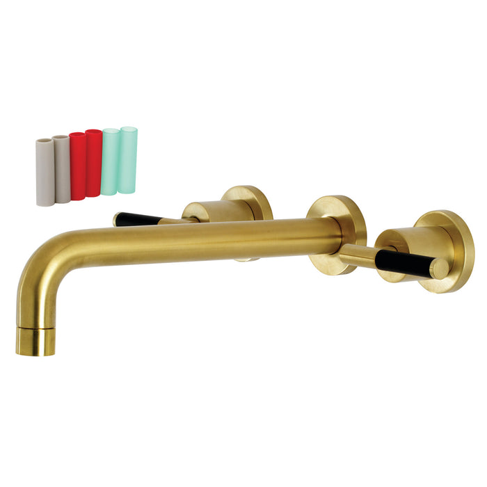 Kingston Sona KS8027CKL - Kaiser Two-Handle 3-Hole Wall Mount Tub Faucet, Brushed Brass