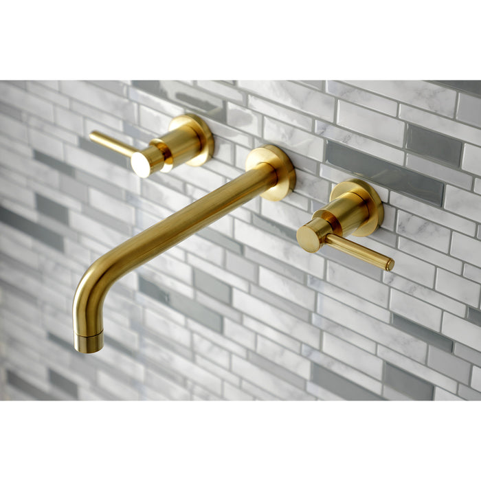 Kingston Sona KS8027DL - Concord Two-Handle 3-Hole Wall Mount Roman Tub Faucet, Brushed Brass
