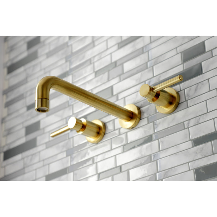 Kingston Sona KS8027DL - Concord Two-Handle 3-Hole Wall Mount Roman Tub Faucet, Brushed Brass