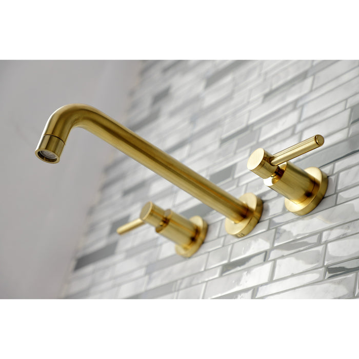 Kingston Sona KS8027DL - Concord Two-Handle 3-Hole Wall Mount Roman Tub Faucet, Brushed Brass