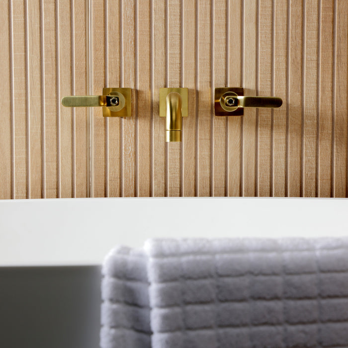 Kingston Sona KS8027KL - Whitaker Two-Handle 3-Hole Wall Mount Roman Tub Faucet, Brushed Brass