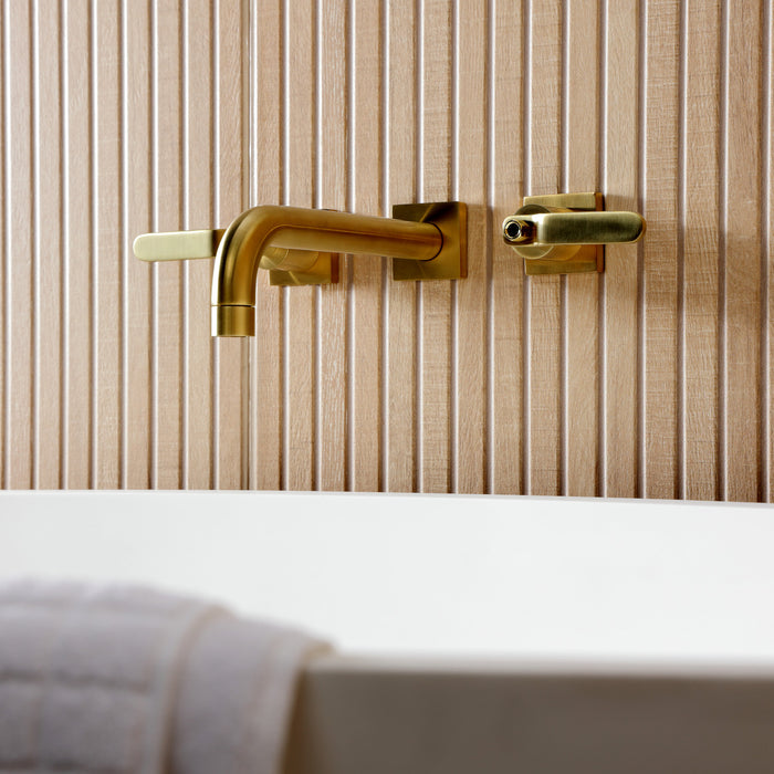 Kingston Sona KS8027KL - Whitaker Two-Handle 3-Hole Wall Mount Roman Tub Faucet, Brushed Brass