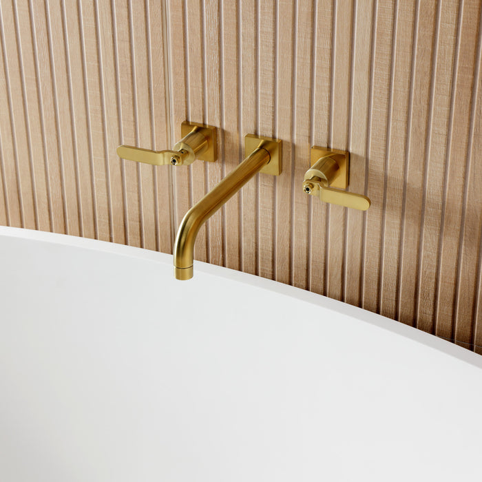 Kingston Sona KS8027KL - Whitaker Two-Handle 3-Hole Wall Mount Roman Tub Faucet, Brushed Brass