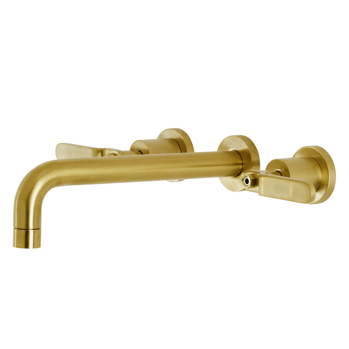 Kingston Sona KS8027KL - Whitaker Two-Handle 3-Hole Wall Mount Roman Tub Faucet, Brushed Brass
