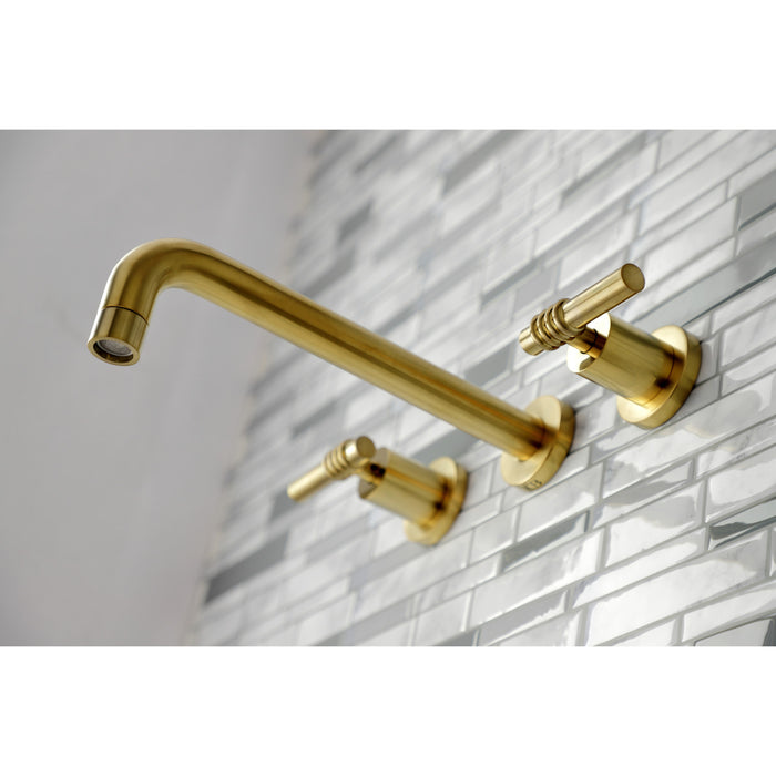 Kingston Sona KS8027ML - Milano Two-Handle 3-Hole Wall Mount Tub Faucet, Brushed Brass