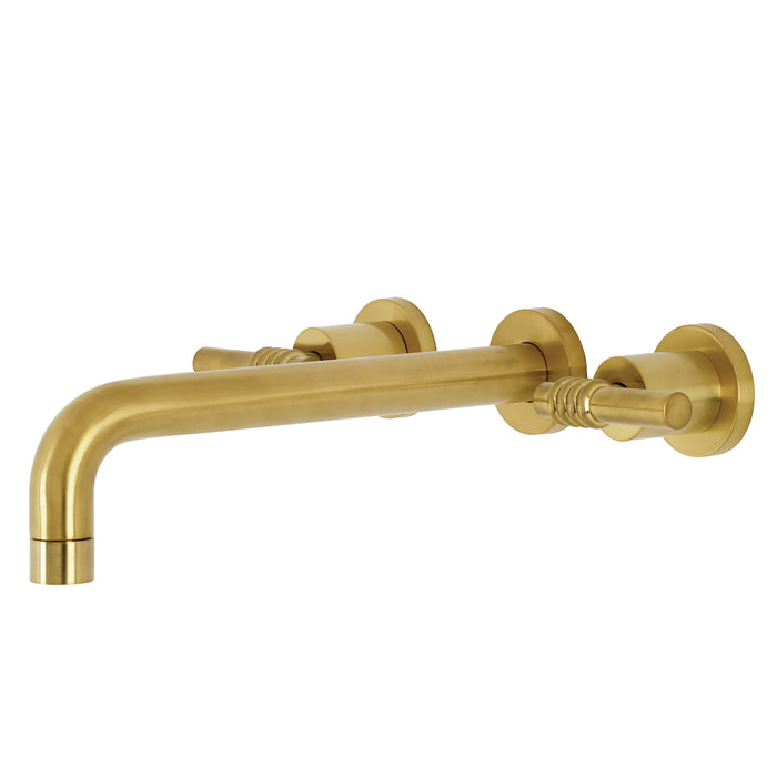 Kingston Sona KS8027ML - Milano Two-Handle 3-Hole Wall Mount Tub Faucet, Brushed Brass