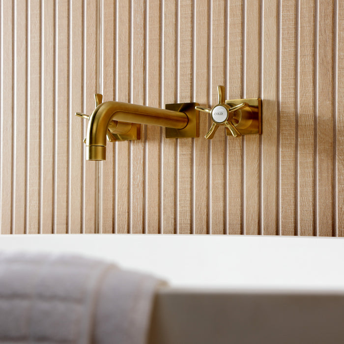 Kingston Sona KS8027NX - Hamilton Two-Handle 3-Hole Wall Mount Roman Tub Faucet, Brushed Brass