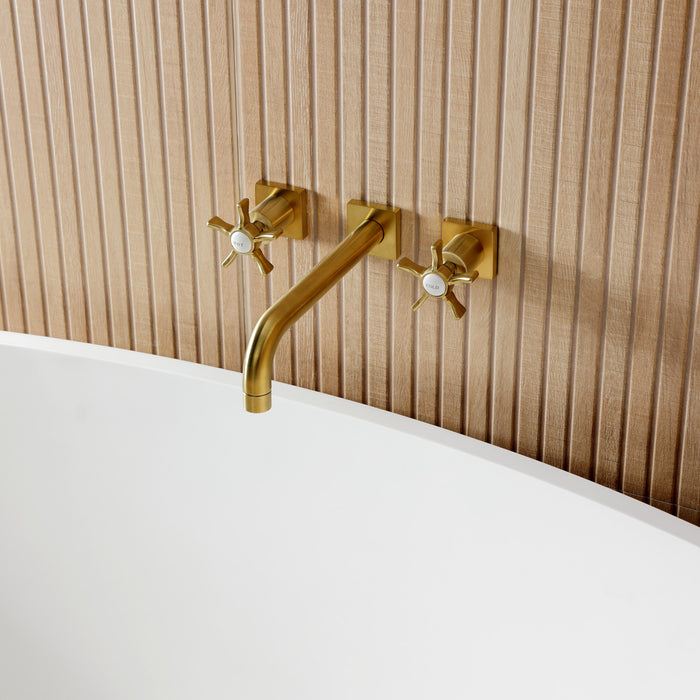 Kingston Sona KS8027NX - Hamilton Two-Handle 3-Hole Wall Mount Roman Tub Faucet, Brushed Brass