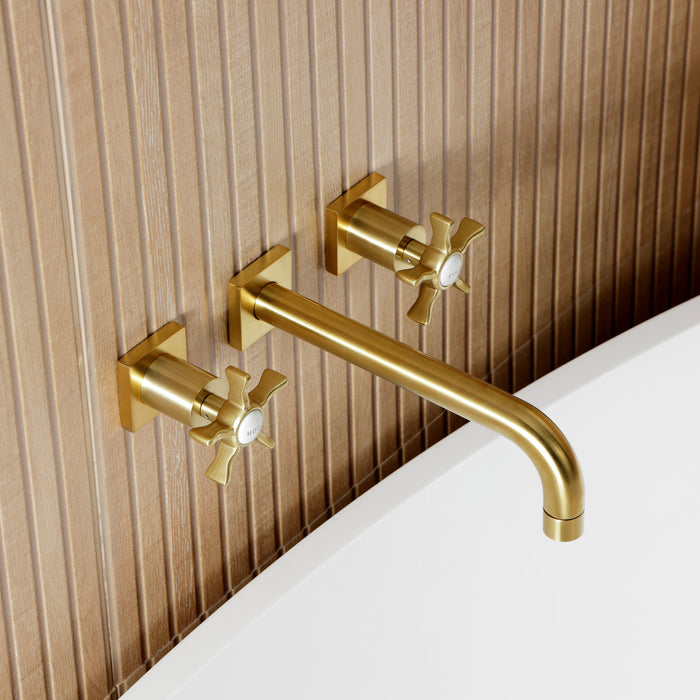 Kingston Sona KS8027NX - Hamilton Two-Handle 3-Hole Wall Mount Roman Tub Faucet, Brushed Brass