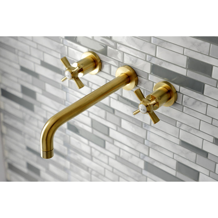 Kingston Sona KS8027ZX - Millennium Two-Handle 3-Hole Wall Mount Tub Faucet, Brushed Brass