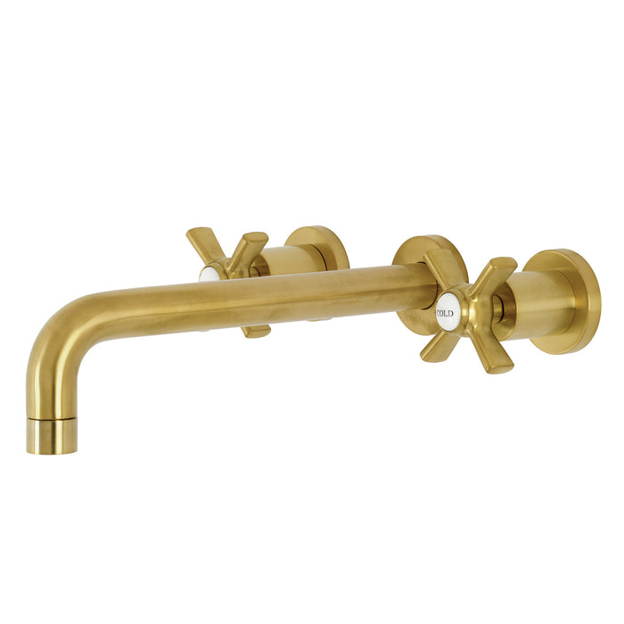 Kingston Sona KS8027ZX - Millennium Two-Handle 3-Hole Wall Mount Tub Faucet, Brushed Brass