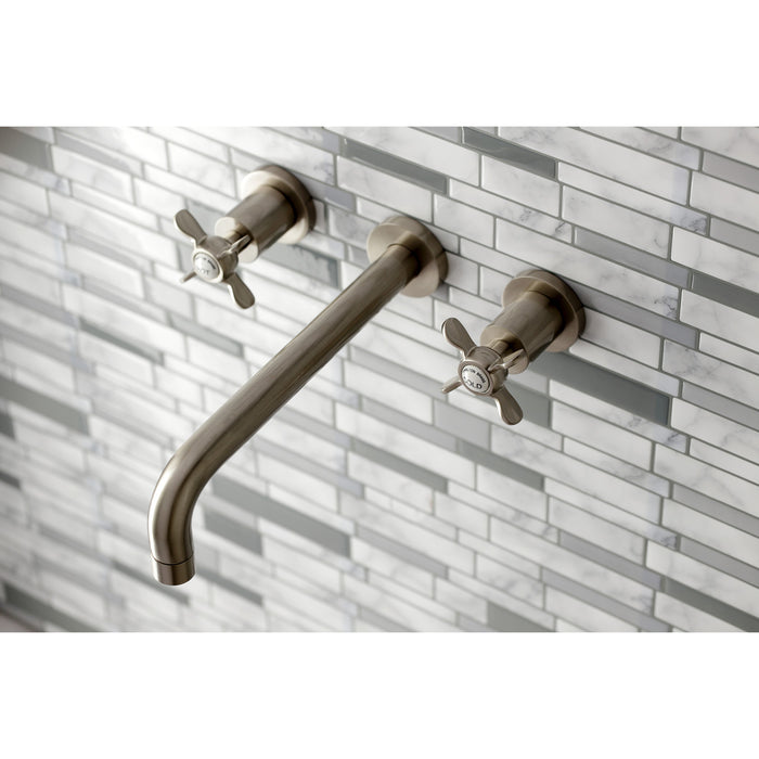 Kingston Tulare KS8028BEX - Essex Two-Handle 3-Hole Wall Mount Tub Faucet, Brushed Nickel