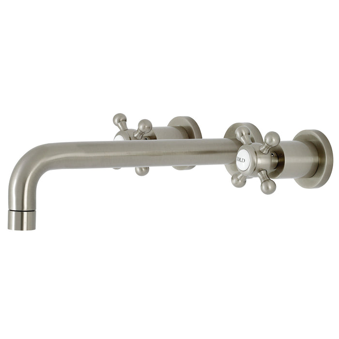 Kingston Tulare KS8028BX - Metropolitan Two-Handle 3-Hole Wall Mount Tub Faucet, Brushed Nickel