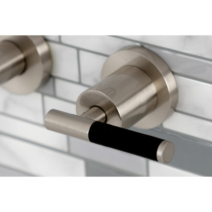 Kingston Sona KS8028CKL - Kaiser Two-Handle 3-Hole Wall Mount Tub Faucet, Brushed Nickel