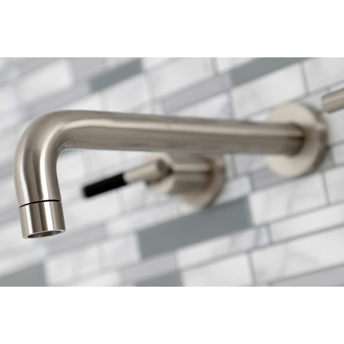 Kingston Sona KS8028CKL - Kaiser Two-Handle 3-Hole Wall Mount Tub Faucet, Brushed Nickel