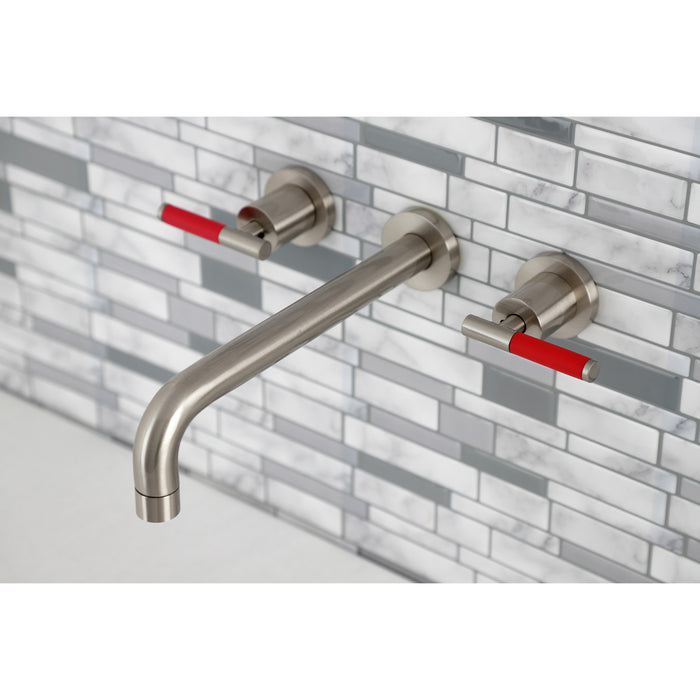 Kingston Sona KS8028CKL - Kaiser Two-Handle 3-Hole Wall Mount Tub Faucet, Brushed Nickel