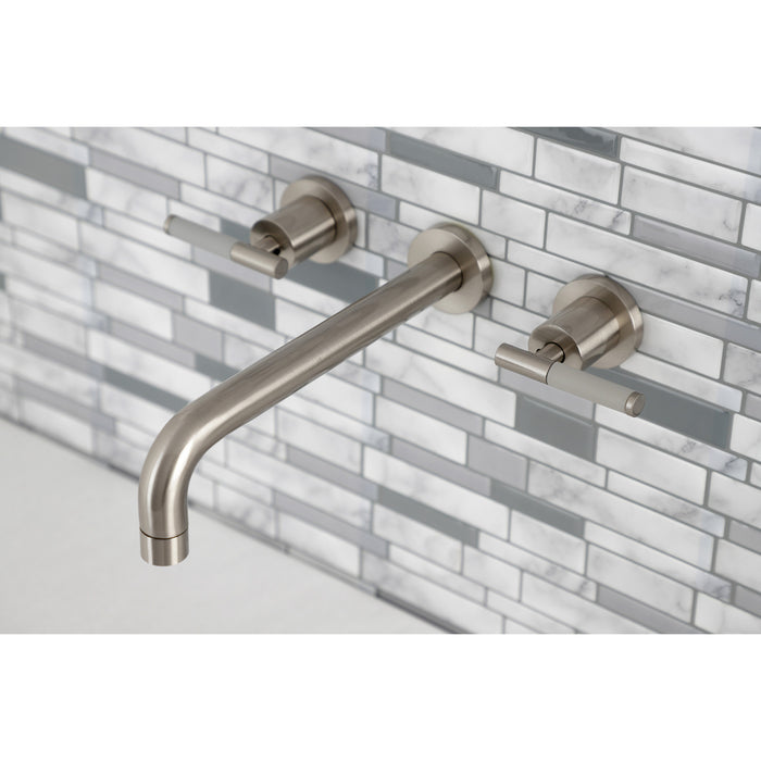 Kingston Sona KS8028CKL - Kaiser Two-Handle 3-Hole Wall Mount Tub Faucet, Brushed Nickel