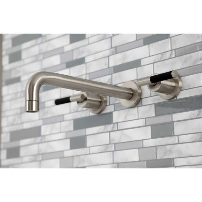 Kingston Sona KS8028CKL - Kaiser Two-Handle 3-Hole Wall Mount Tub Faucet, Brushed Nickel