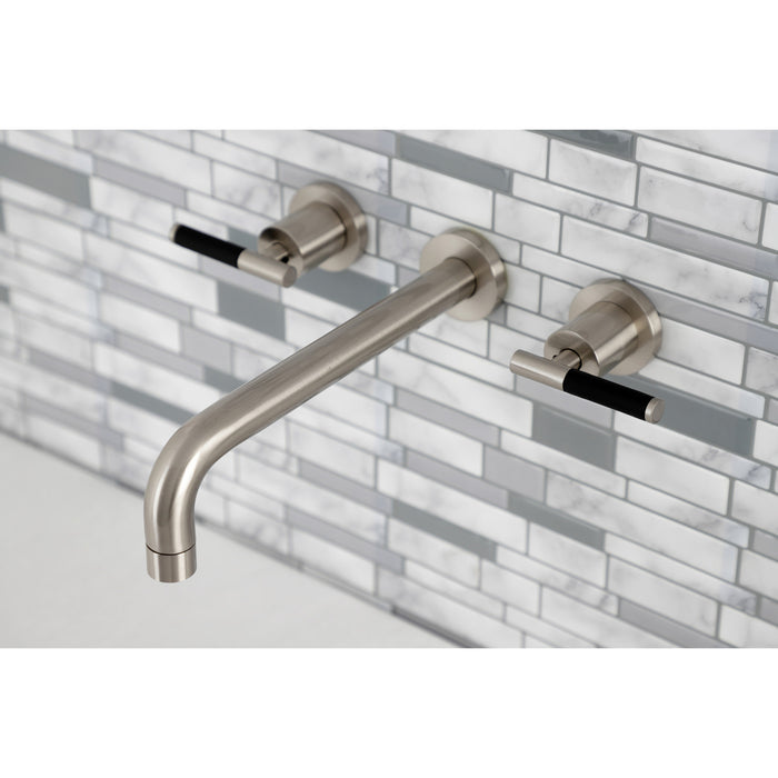 Kingston Sona KS8028CKL - Kaiser Two-Handle 3-Hole Wall Mount Tub Faucet, Brushed Nickel