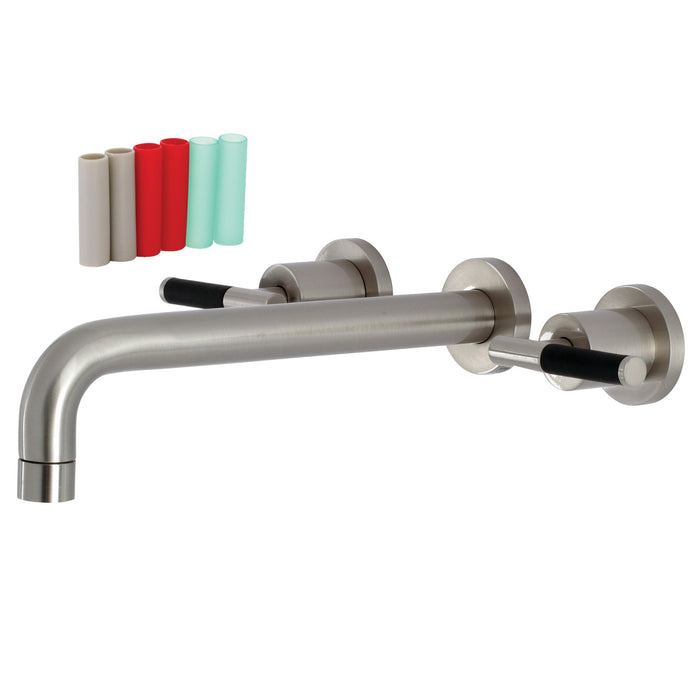 Kingston Sona KS8028CKL - Kaiser Two-Handle 3-Hole Wall Mount Tub Faucet, Brushed Nickel