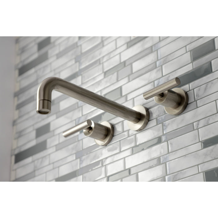Kingston Sona KS8028CML - Manhattan Two-Handle 3-Hole Wall Mount Tub Faucet, Brushed Nickel
