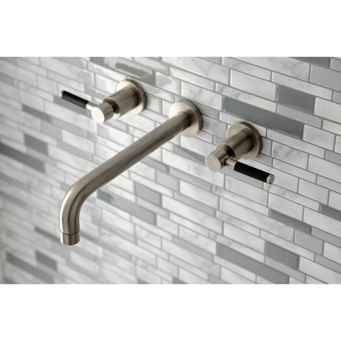 Kingston Sona KS8028DKL - Kaiser Two-Handle 3-Hole Wall Mount Tub Faucet, Brushed Nickel