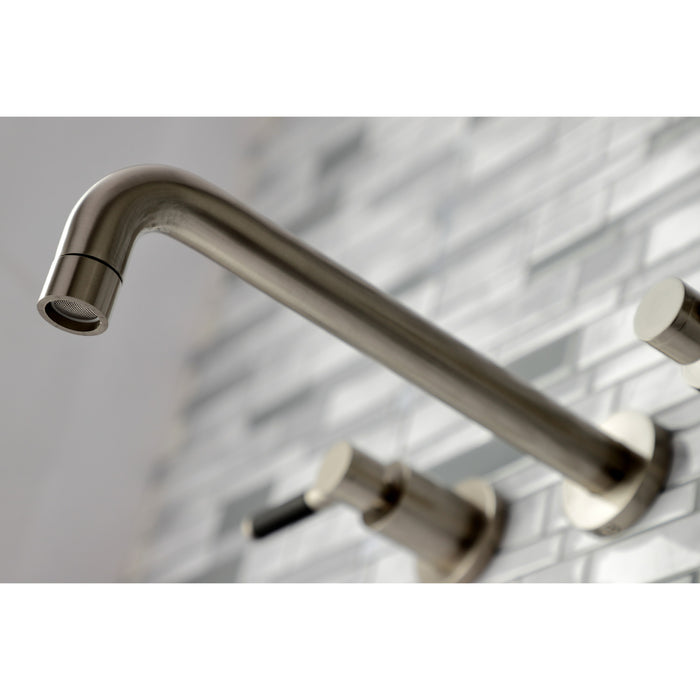 Kingston Sona KS8028DKL - Kaiser Two-Handle 3-Hole Wall Mount Tub Faucet, Brushed Nickel