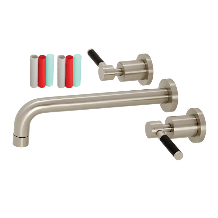 Kingston Sona KS8028DKL - Kaiser Two-Handle 3-Hole Wall Mount Tub Faucet, Brushed Nickel