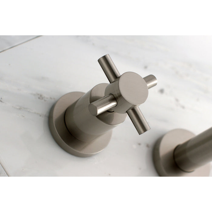 Kingston Sona KS8028DX - Concord Two-Handle 3-Hole Wall Mount Tub Faucet, Brushed Nickel