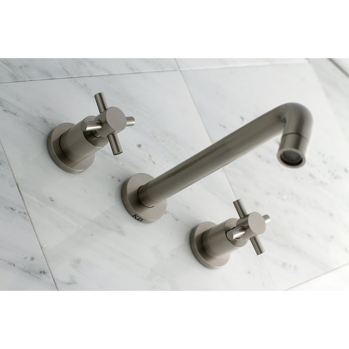 Kingston Sona KS8028DX - Concord Two-Handle 3-Hole Wall Mount Tub Faucet, Brushed Nickel