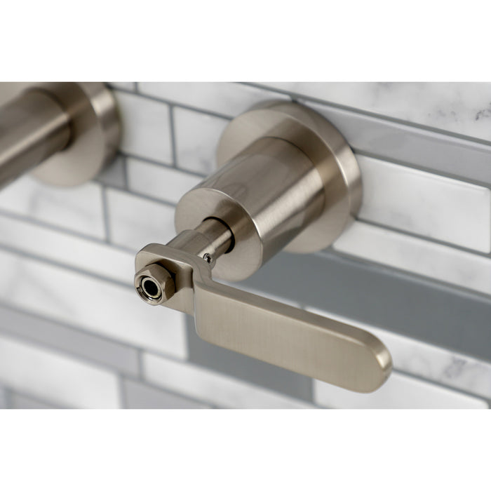 Kingston Sona KS8028KL - Whitaker Two-Handle 3-Hole Wall Mount Tub Faucet, Brushed Nickel