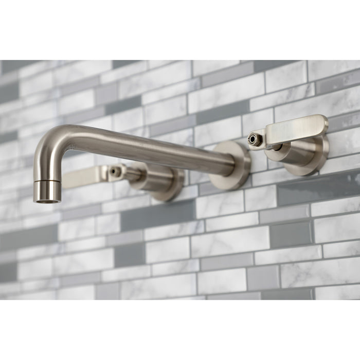 Kingston Sona KS8028KL - Whitaker Two-Handle 3-Hole Wall Mount Tub Faucet, Brushed Nickel