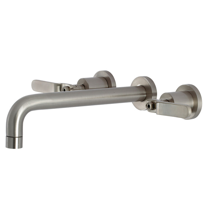 Kingston Sona KS8028KL - Whitaker Two-Handle 3-Hole Wall Mount Tub Faucet, Brushed Nickel