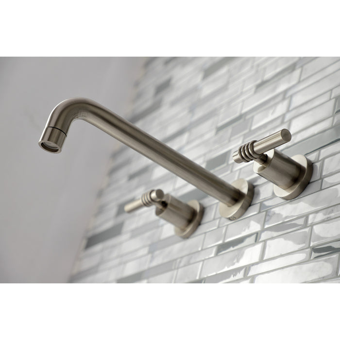 Kingston Sona KS8028ML - Milano Two-Handle 3-Hole Wall Mount Tub Faucet, Brushed Nickel