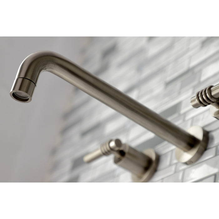 Kingston Sona KS8028ML - Milano Two-Handle 3-Hole Wall Mount Tub Faucet, Brushed Nickel