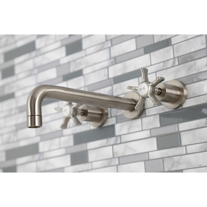Kingston Sona KS8028NX - Hamilton Two-Handle 3-Hole Wall Mount Tub Faucet, Brushed Nickel