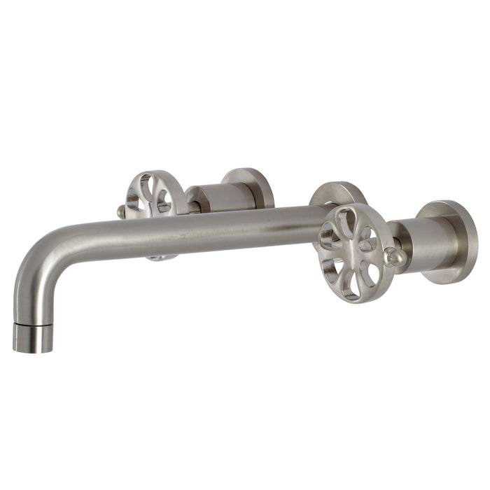 Kingston Sona KS8028RX - Belknap Two-Handle 3-Hole Wall Mount Tub Faucet, Brushed Nickel