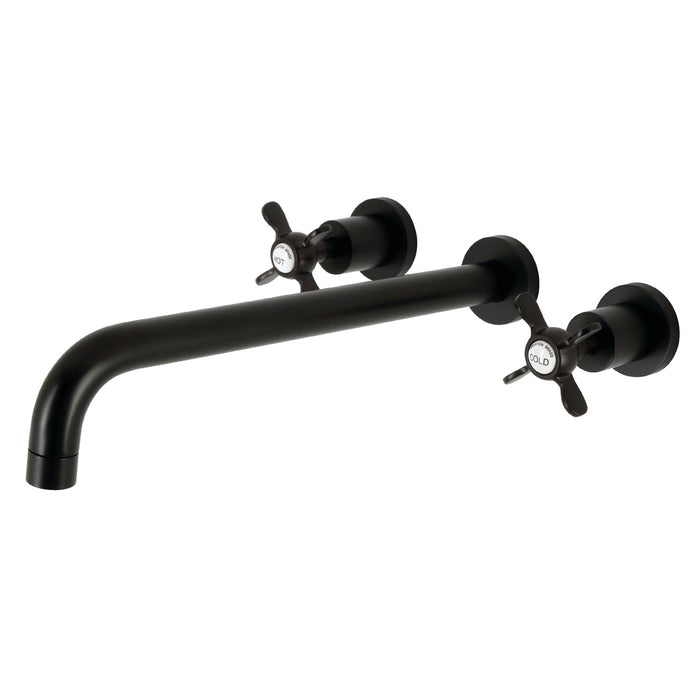 Kingston Sona KS8040BEX - Essex Two-Handle 3-Hole Wall Mount Tub Faucet, Matte Black