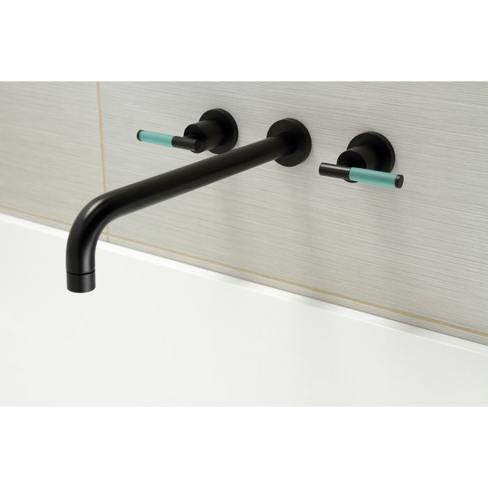 Kingston Sona KS8040CKL - Kaiser Two-Handle 3-Hole Wall Mount Tub Faucet, Matte Black