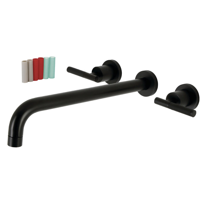 Kingston Sona KS8040CKL - Kaiser Two-Handle 3-Hole Wall Mount Tub Faucet, Matte Black