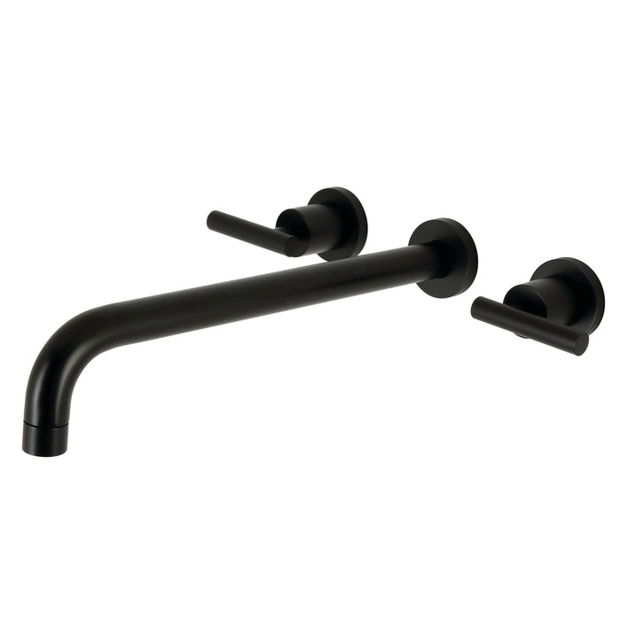 Kingston Sona KS8040CML - Manhattan Two-Handle 3-Hole Wall Mount Tub Faucet, Matte Black