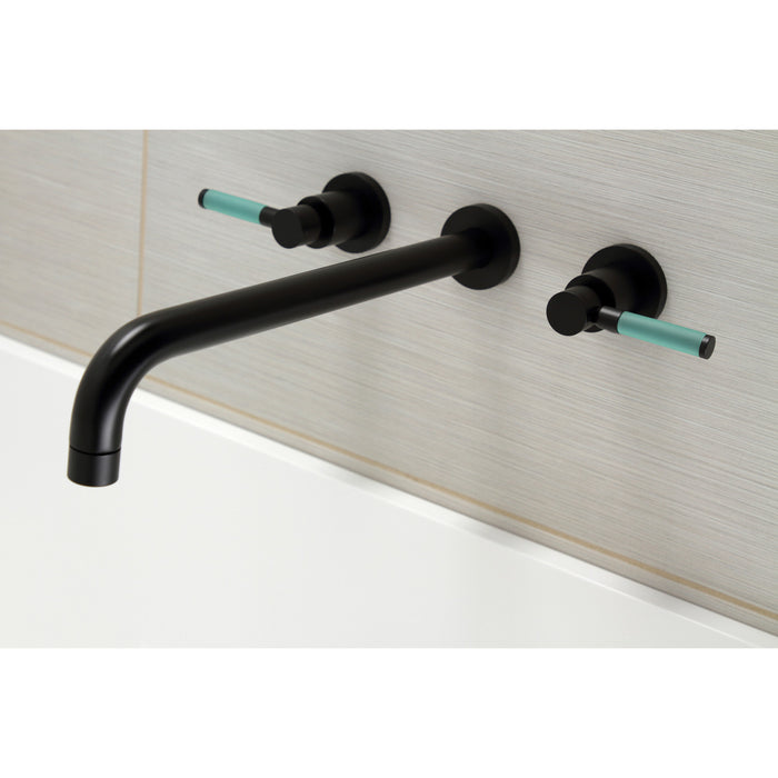 Kingston Sona KS8040DKL - Kaiser Two-Handle 3-Hole Wall Mount Tub Faucet, Matte Black