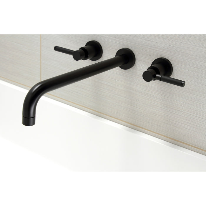 Kingston Sona KS8040DKL - Kaiser Two-Handle 3-Hole Wall Mount Tub Faucet, Matte Black