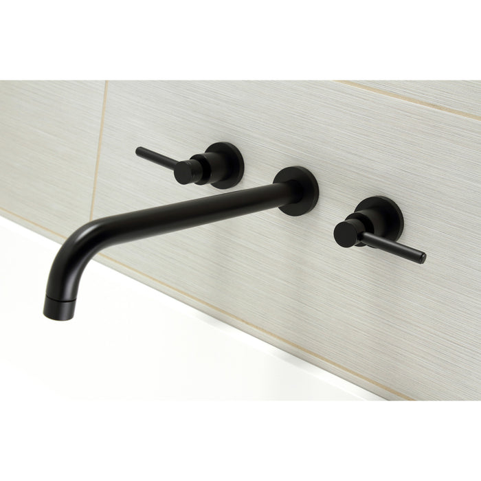 Kingston Sona KS8040DL - Concord Two-Handle 3-Hole Wall Mount Tub Faucet, Matte Black
