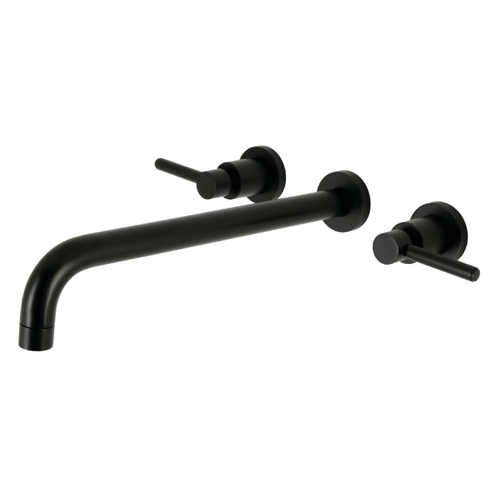 Kingston Sona KS8040DL - Concord Two-Handle 3-Hole Wall Mount Tub Faucet, Matte Black