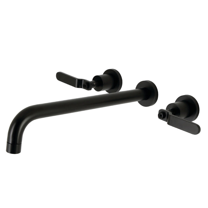 Kingston Sona KS8040KL - Whitaker Two-Handle 3-Hole Wall Mount Tub Faucet, Matte Black