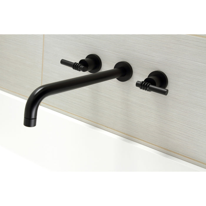 Kingston Sona KS8040ML - Milano Two-Handle 3-Hole Wall Mount Tub Faucet, Matte Black