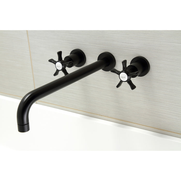 Kingston Sona KS8040NX - Hamilton Two-Handle 3-Hole Wall Mount Tub Faucet, Matte Black