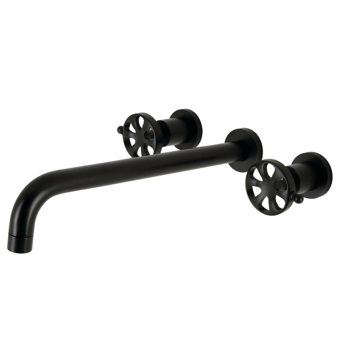 Kingston Sona KS8040RX - Belknap Two-Handle 3-Hole Wall Mount Tub Faucet, Matte Black