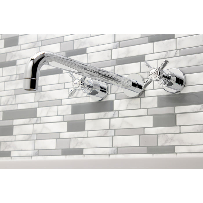 Kingston Sona KS8041BEX - Essex Two-Handle 3-Hole Wall Mount Tub Faucet, Polished Chrome